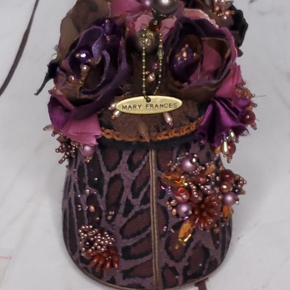 Retired Mary Frances Purse Purple Leopard Print - Picture 5 of 9